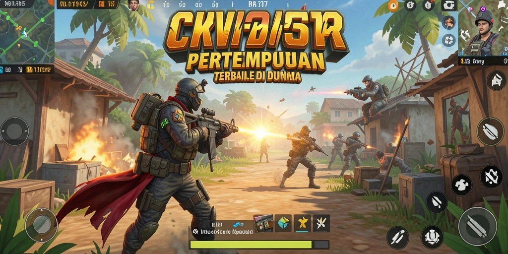 Screenshot CV777 menunjukkan aksi intens dalam pertempuran Battle Royale.