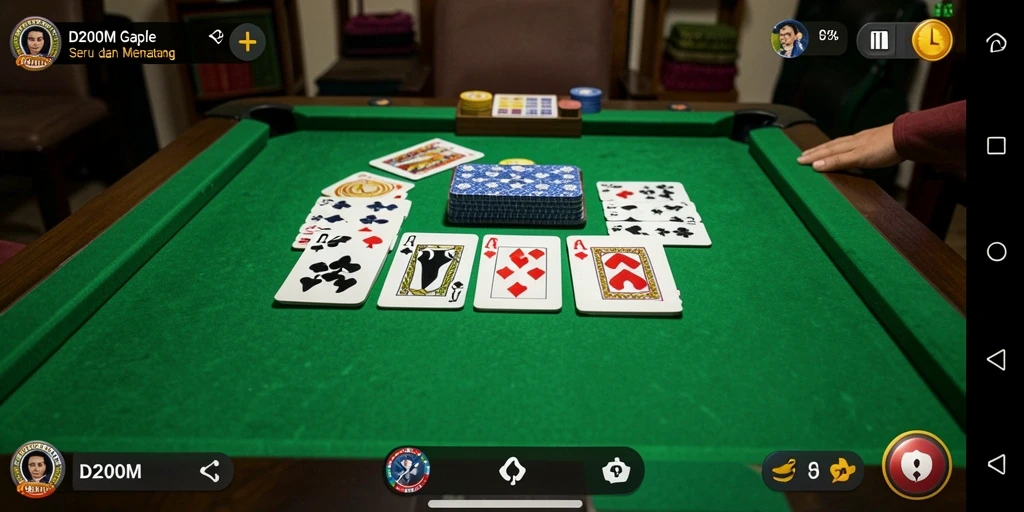 Tampilan gameplay seru dari D200M yang penuh strategi Gaple.