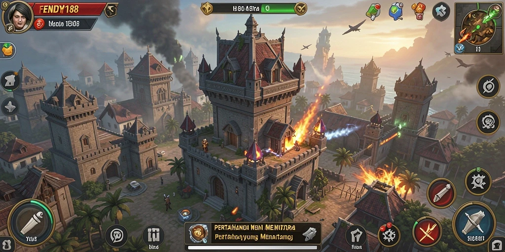 Tampilan gameplay FENDY188 yang menegangkan dalam Tower Defense