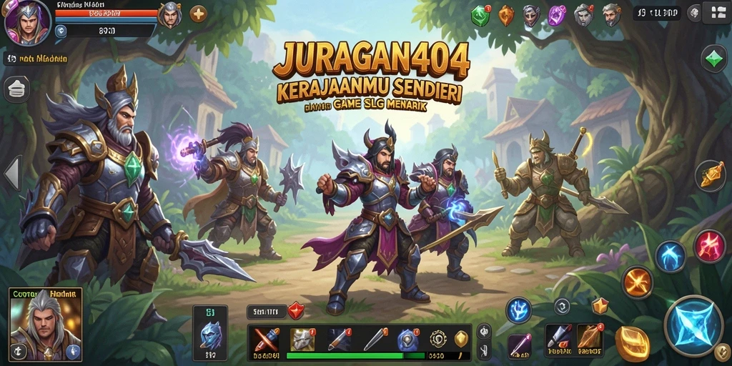 Screenshot utama JURAGAN404 menampilkan aksi strategi yang mendebarkan.