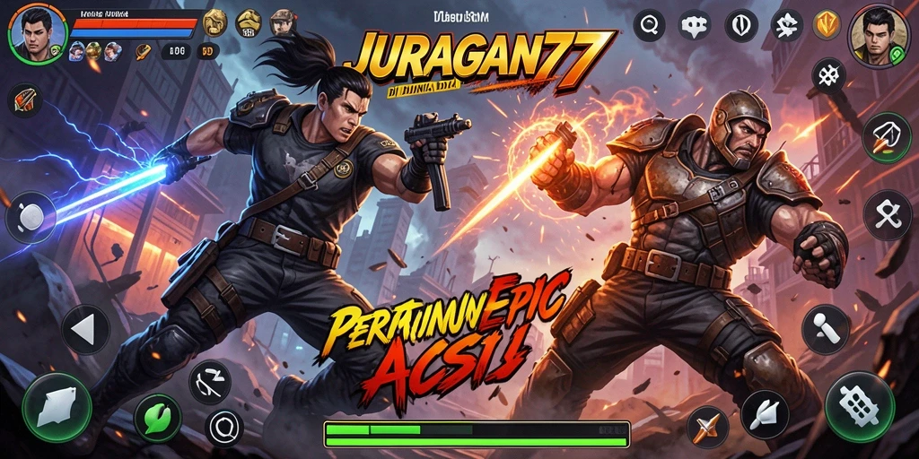 Tampilan gameplay JURAGAN77 yang menegangkan dan penuh aksi.