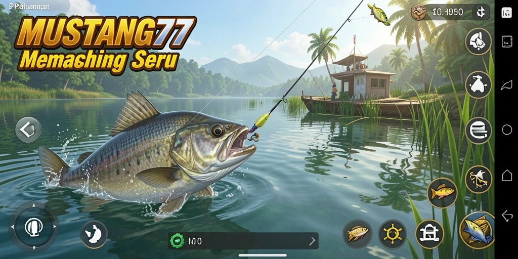 Gameplay MUSTANG77 yang menampilkan keseruan memancing