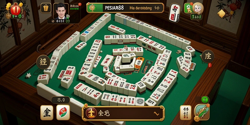 Tangkapan layar utama gameplay PESIAR88 menampilkan aksi Mahjong yang mendebarkan.