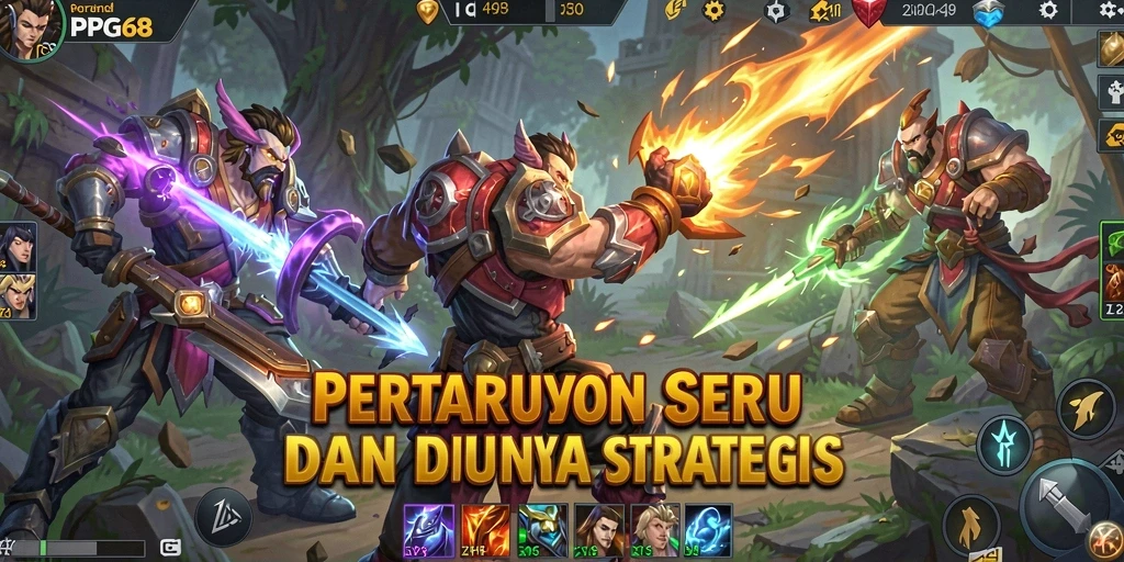 Gameplay seru PGG68 dengan karakter dan strategi menawan.