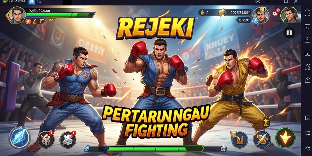 Tampilan gameplay Fighting yang seru di REJEKI.