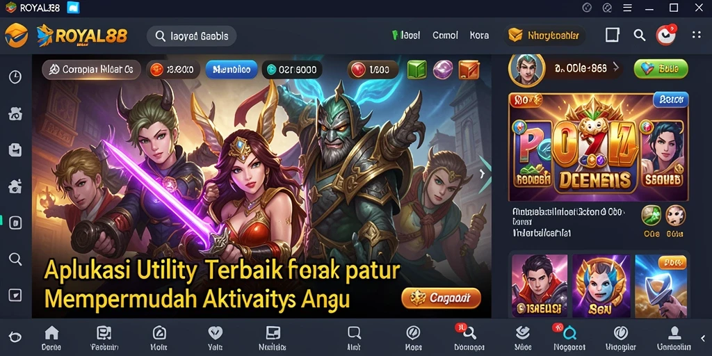 Tampilan antarmuka aplikas ROYAL88 yang intuitif dan menarik.
