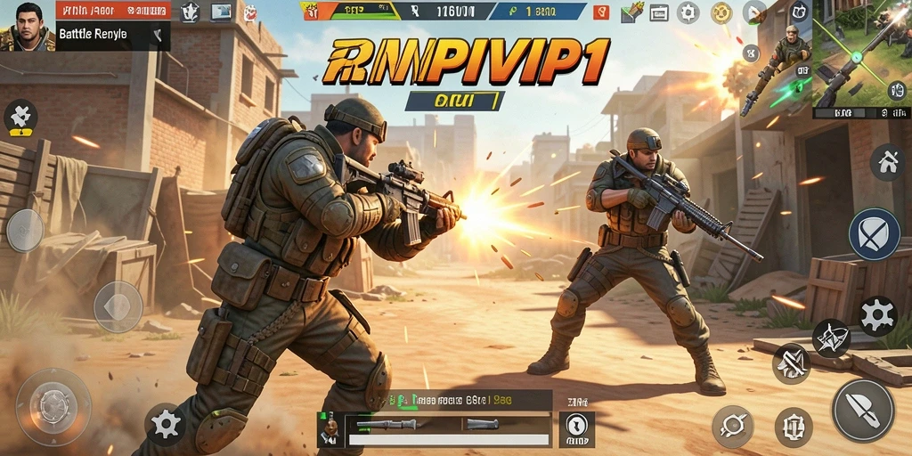 Gameplay seru RPVIP1 dalam aksi pertarungan Battle Royale.