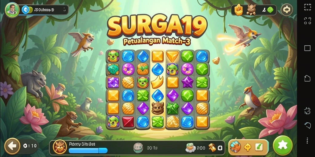 Tampilan gameplay <strong>SURGA19</strong> yang penuh warna dan menarik.