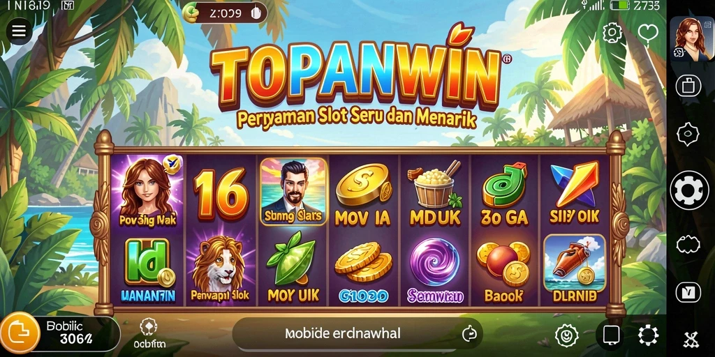 Tampilan gameplay seru dalam permainan slot TOPANWIN.